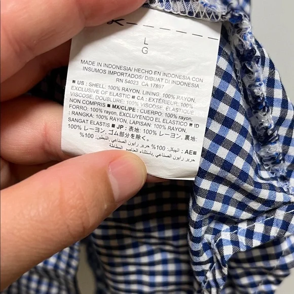 Old Navy Blue Gingham Women's Dress - Picture 4 of 5